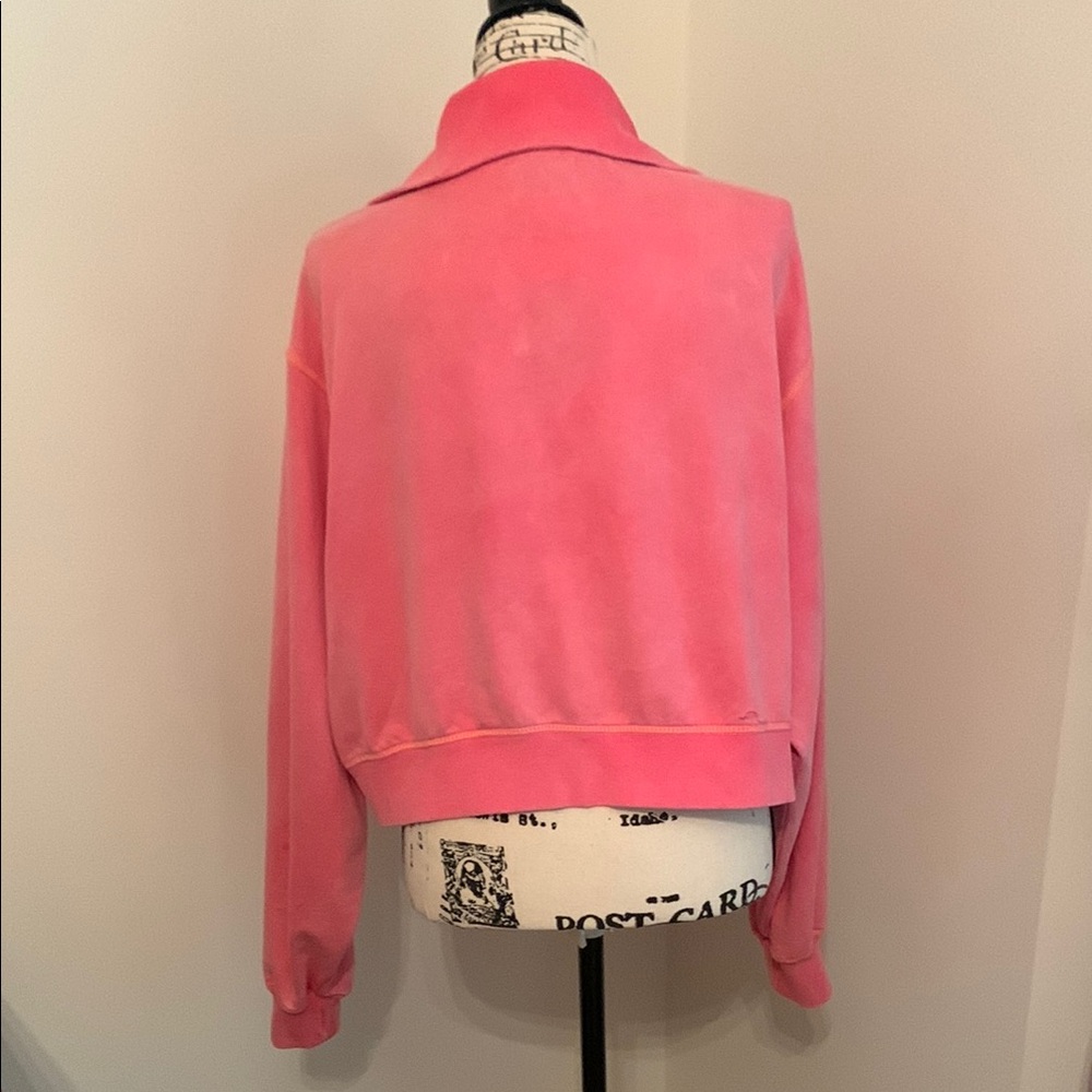 BDG Bomber Sweat Jacket Sporty Zip-Up (Pink) - Picture 8 of 16